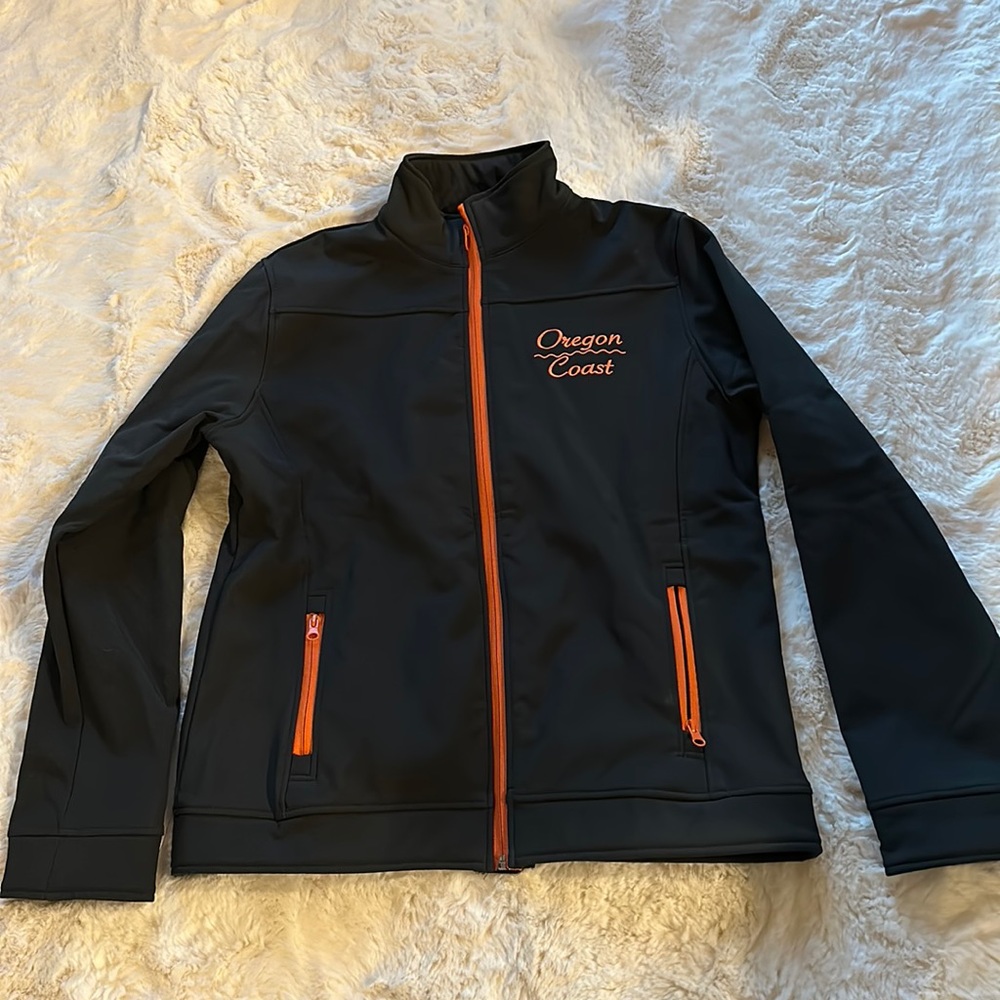 Shell jacket. Dark Gray. From the Oregon coast. Size large.